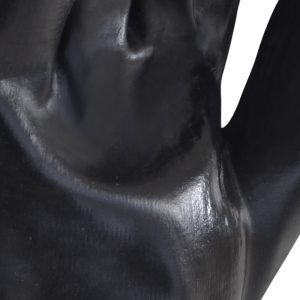 Guante negro con una inmersión de pvc con soporte de algodón 18 pulgadas - Image 3