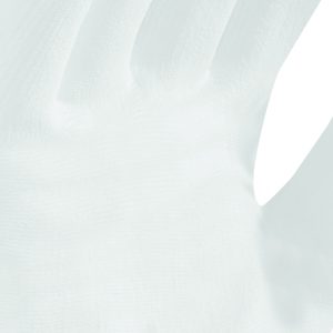 Guante de nylon blanco con poliuretano en palma y puntas de dedos - Image 3