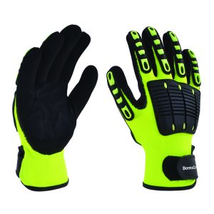 Guante de nylon flurescente con pvc y nitrilo - Image 1