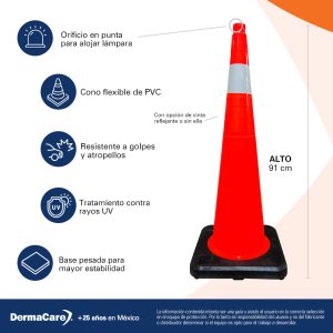 Cono de Seguridad Naranja sin Reflejante (91 cm) - Image 3